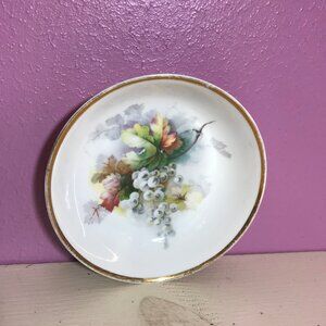 Altwasser Germany Vintage Hand-Painted Grapes Bowl * GUC Gold Gilded Dish German